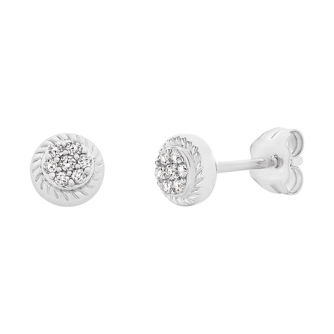 9ct White Gold Diamond Studs