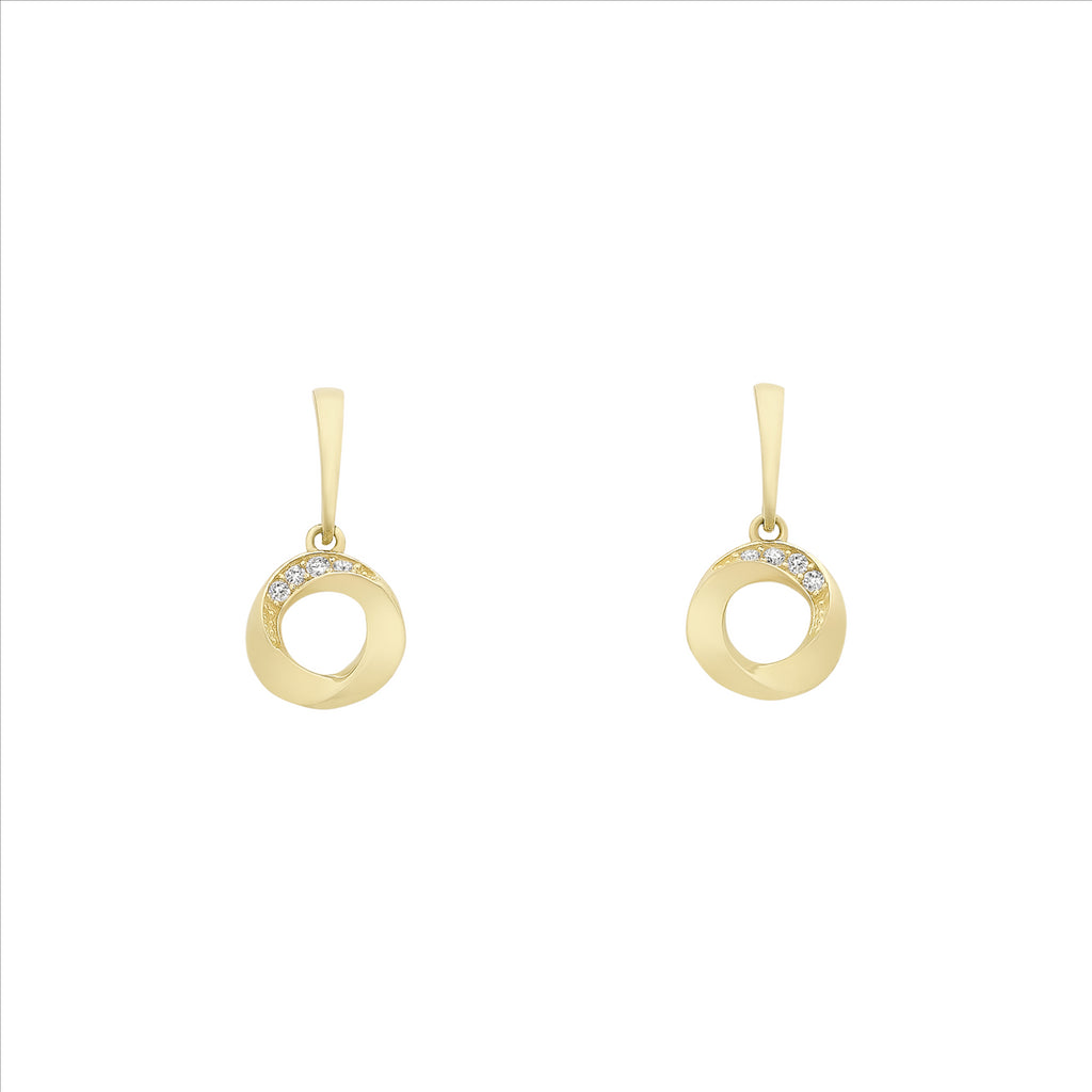 9ct Yellow Gold Cubic Zirconia Earrings