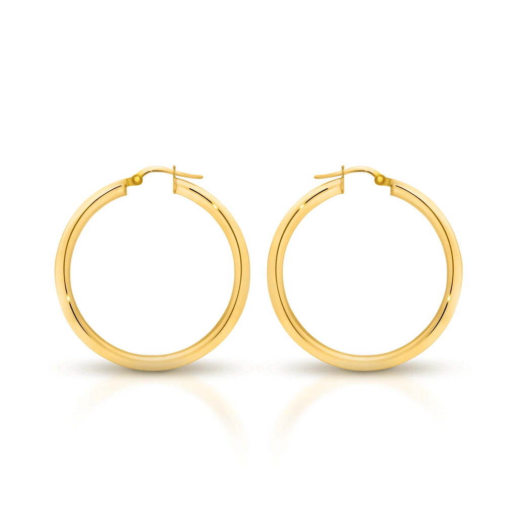 9ct Yellow Gold Large Hoops
