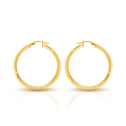 9ct Yellow Gold Large Hoops