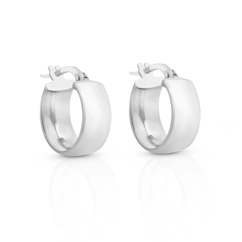 9ct White Gold Hoops