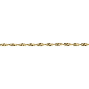 9ct Yellow Gold 25cm Singapore Twist Anklet