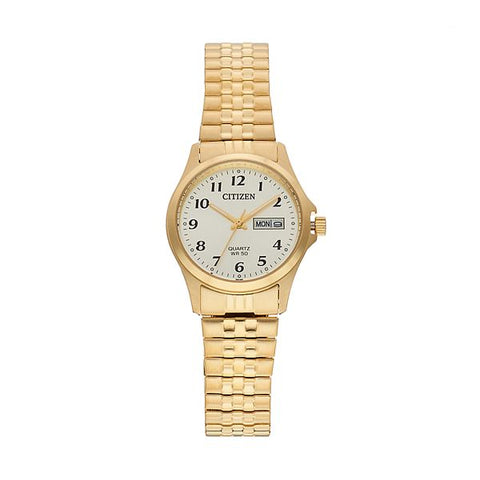 Citizen Ladies Stainless Steel Gold Plated Stretch Watch