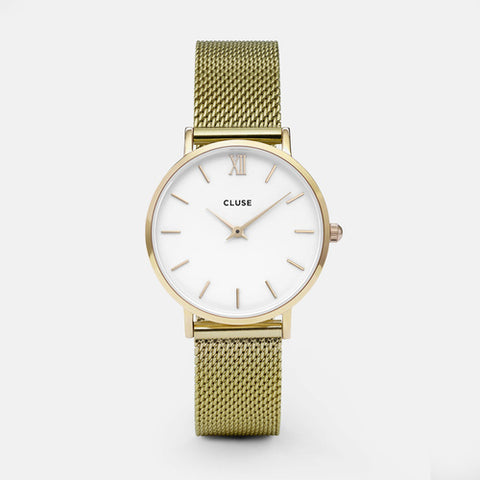 CLUSE Minuit Mesh Gold Watch