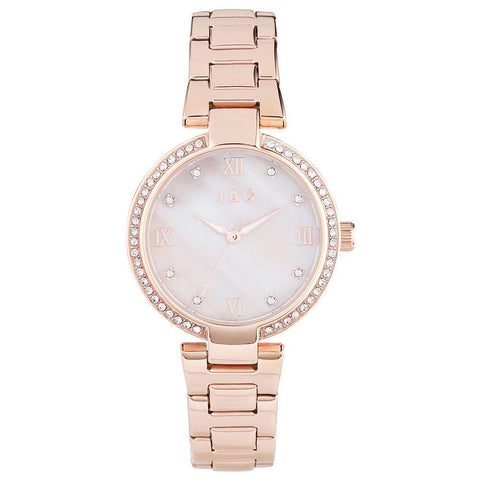 Jag Sasha Ladies Rose Gold-Plate Dress Watch