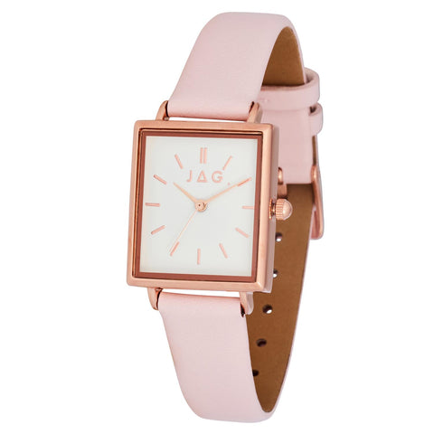 Ladies JAG Airlie Ladies Rose Gold Plate Dress Watch With Pink Suede Strap