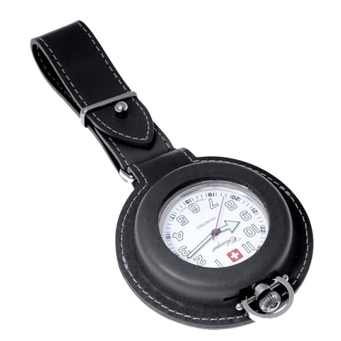 Classique Black Leather Pouch Watch