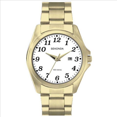 Sekonda Mens Gold-Plated Dress Watch 100WR