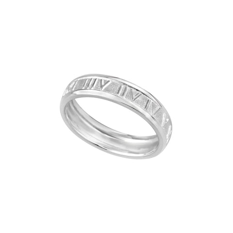 Sterling Silver Gents Roman Numeral Ring