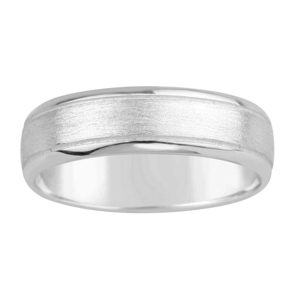 Sterling Silver Gents Brushed/Shiny Finish Band