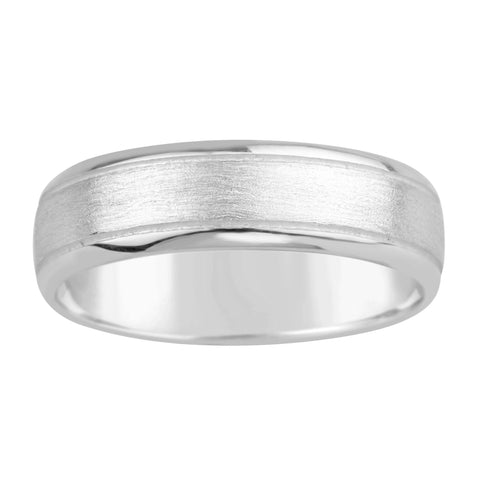 Sterling Silver Gents Brushed/Shiny Finish Band