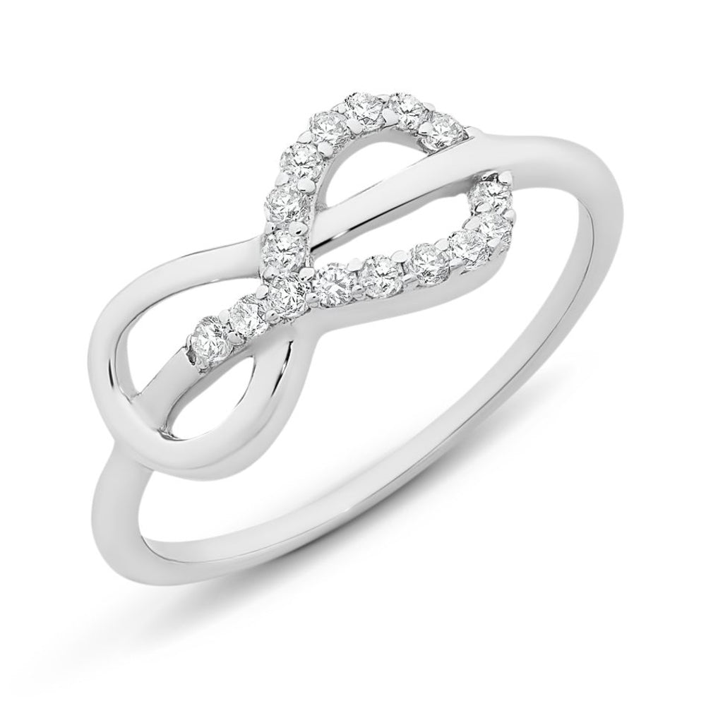 Sterling Silver Cubic Zirconia Infinity Knot Ring