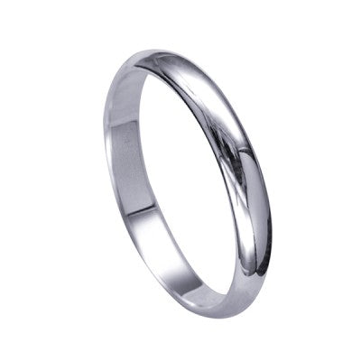 Sterling Silver Ladies 3mm Half Round Wedder