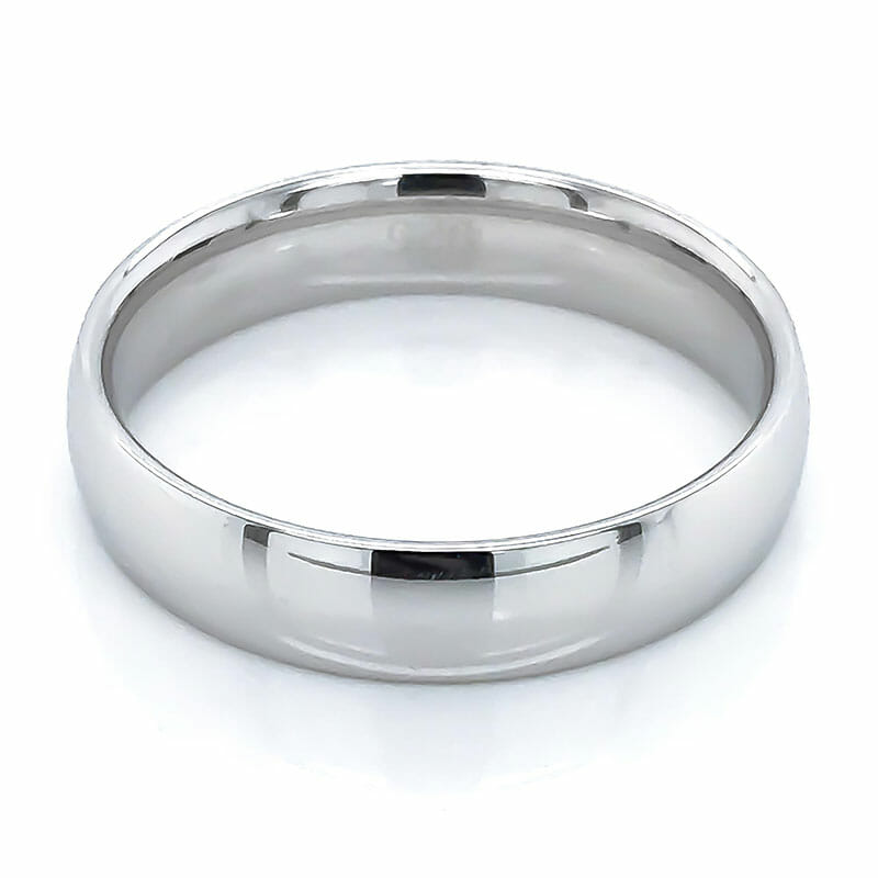 Sterling Silver Rhodium Plated Wedding Ring Size Z+1