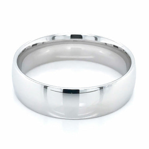 Sterling Silver Rhodium Plated Wedding Ring Size Z+1