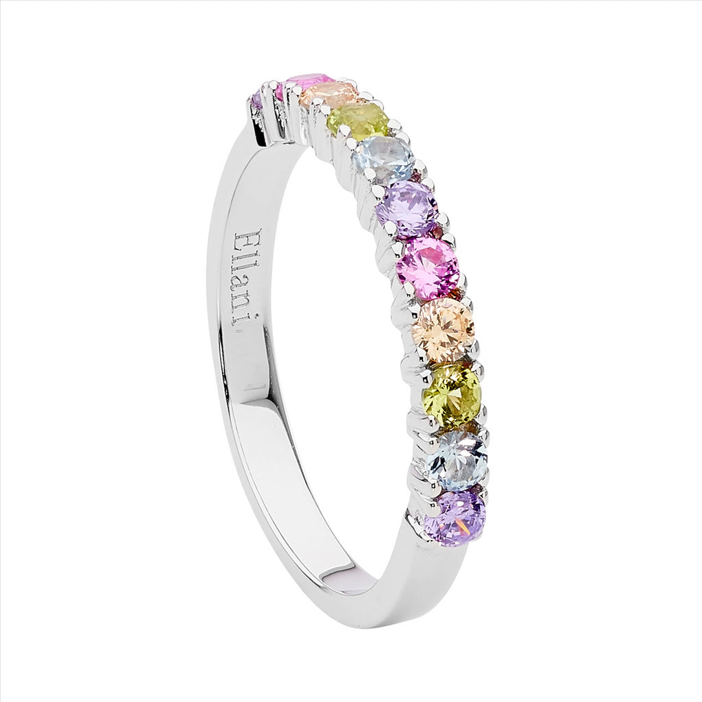 Sterling Silver Multi Colour Cubic Zirconia Ring