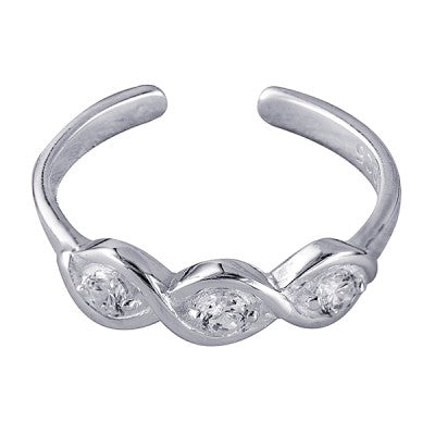 Sterling Silver Cubic Zirconia Toe Ring