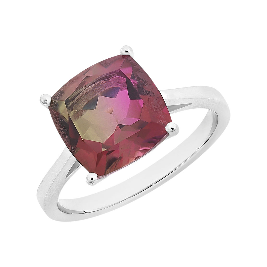 Sterling Silver Created Tourmaline Ring