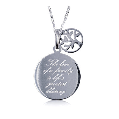 Sterling Silver Family Love Pendant And Chain