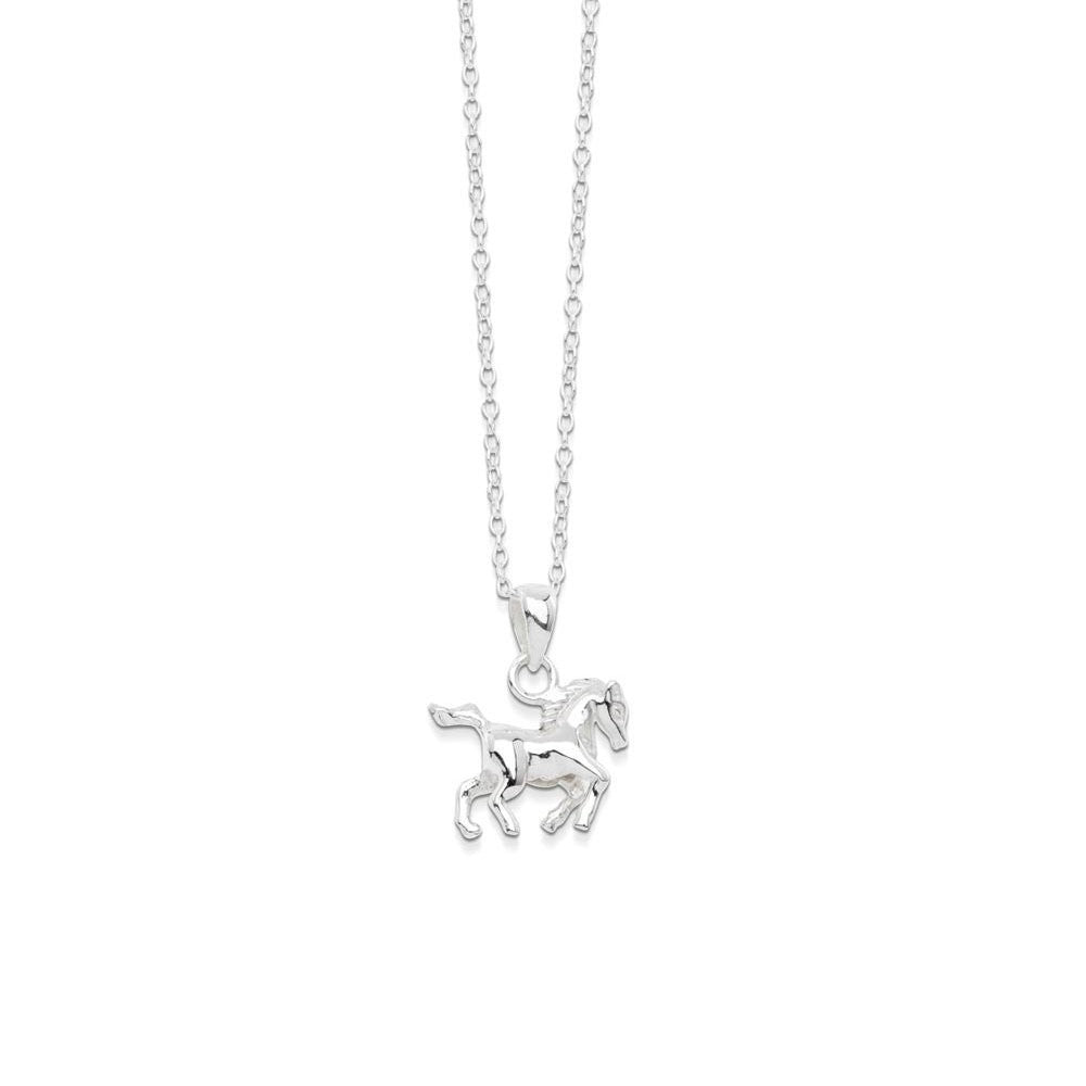 Sterling Silver Horse Pendant And Chain