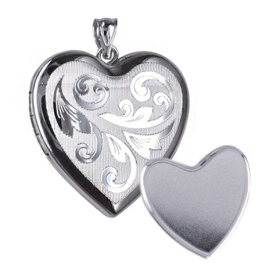 Sterling Silver Swirls Memorial Heart Locket