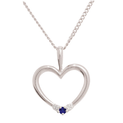Sterling Silver Created Sapphire Pendant