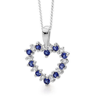 Sterling Silver Created Sapphire Pendant