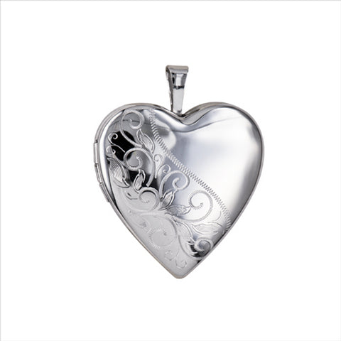 Sterling Silver Engraved Heart Locket