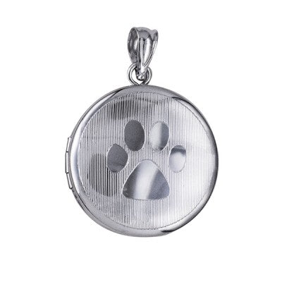 Sterling Silver Paw Print' Memorial Locket