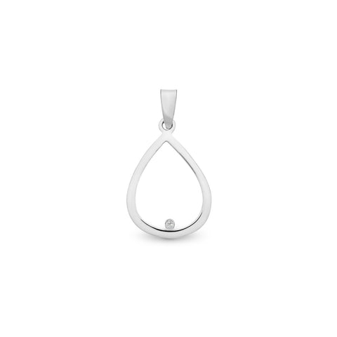 Sterling Silver Diamond Pendant & Chain