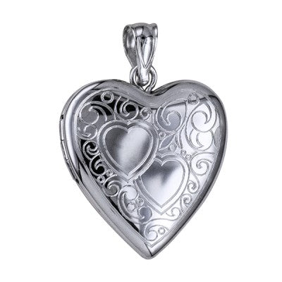 Silver Heart Locket And Chain