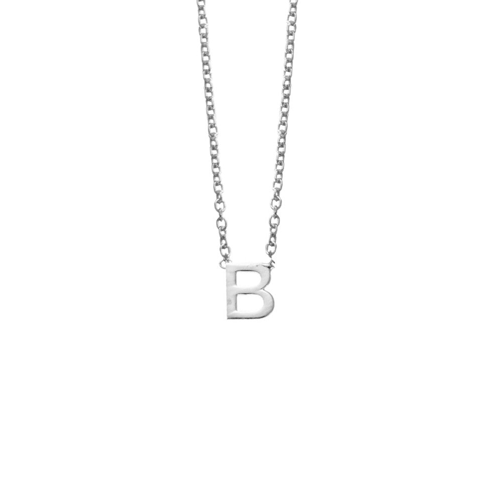 Sterling Silver B Initial Necklace