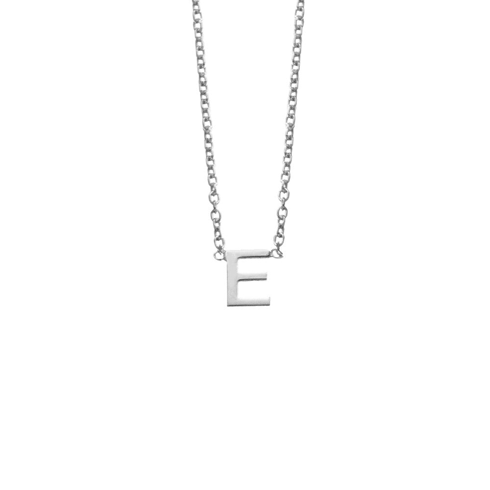 Sterling silver E initial necklace
