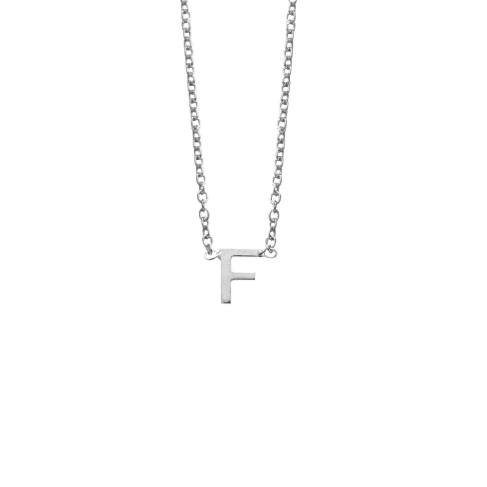 Sterling Silver F Initial Necklace