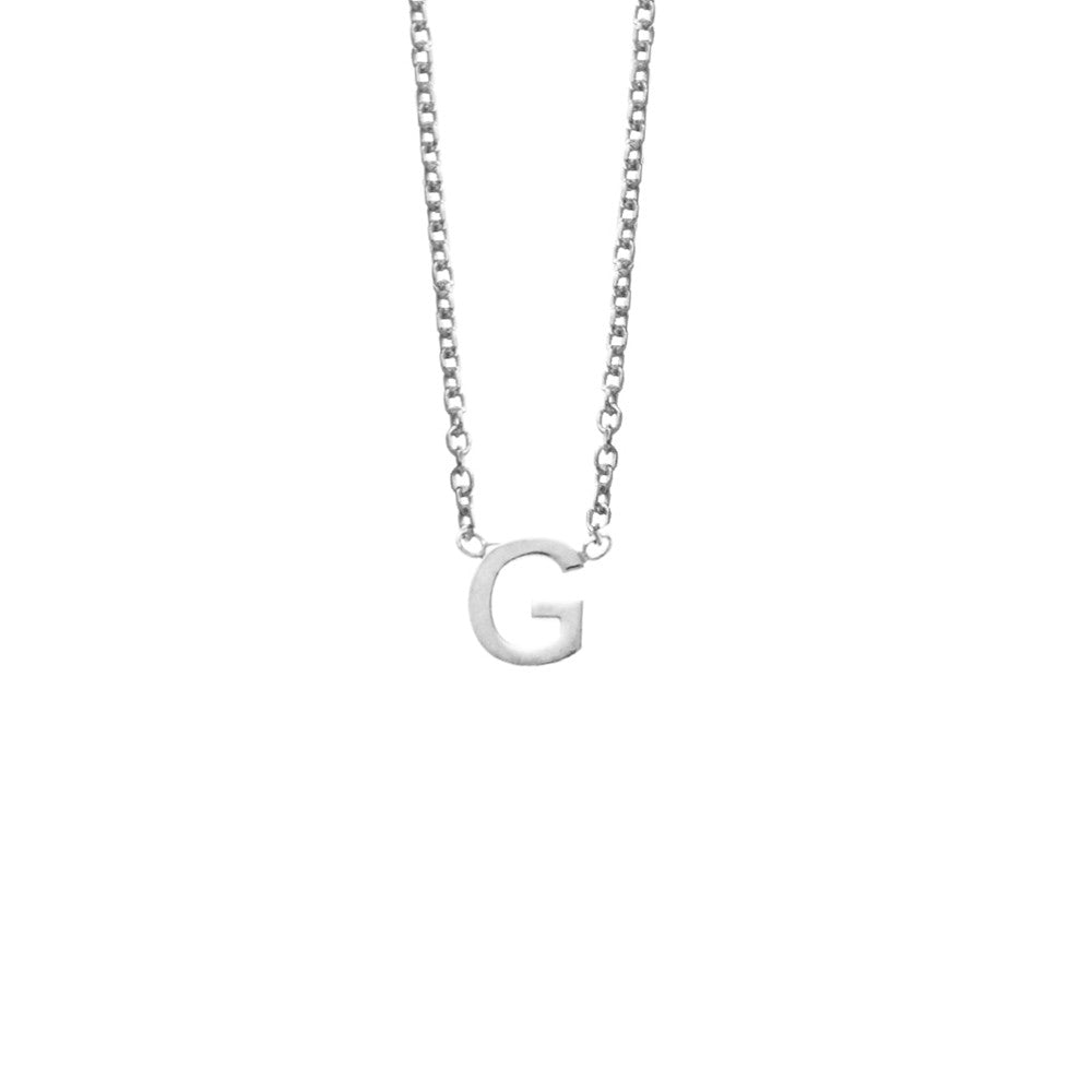 Sterling Silver G Initial Necklace