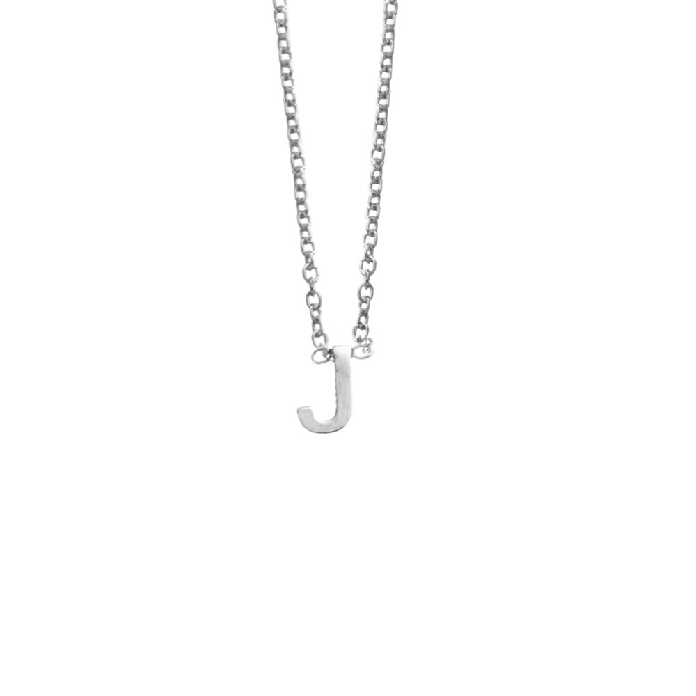 Sterling Silver J Initial Necklace