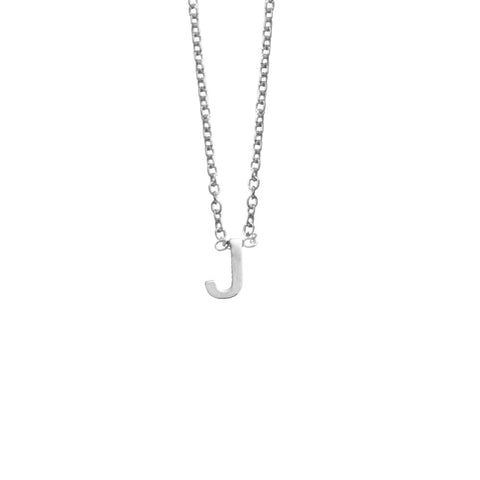 Sterling Silver J Initial Necklace