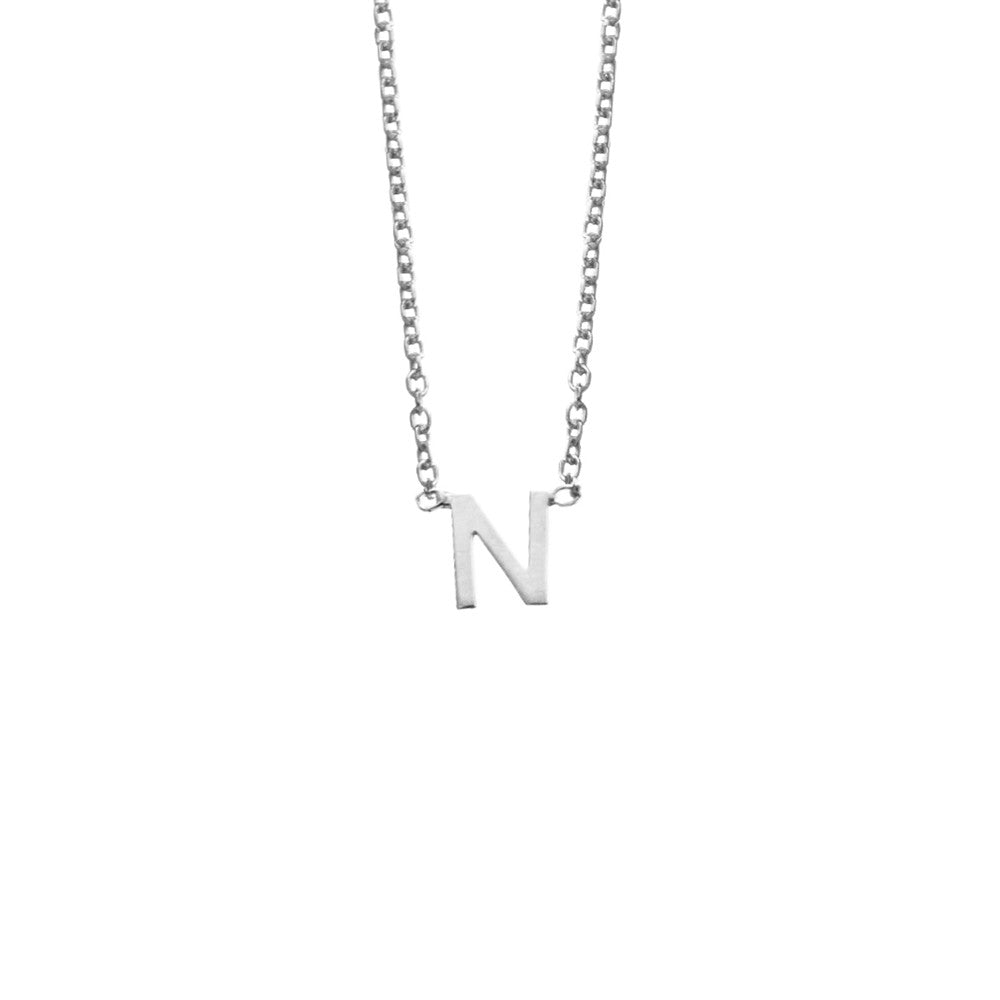 Sterling Silver N Initial Necklace
