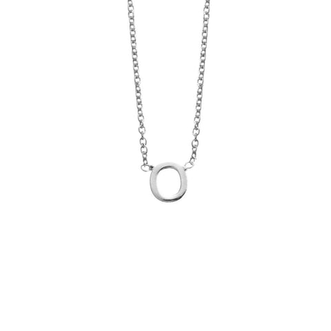 Sterling Silver O Initial Necklace