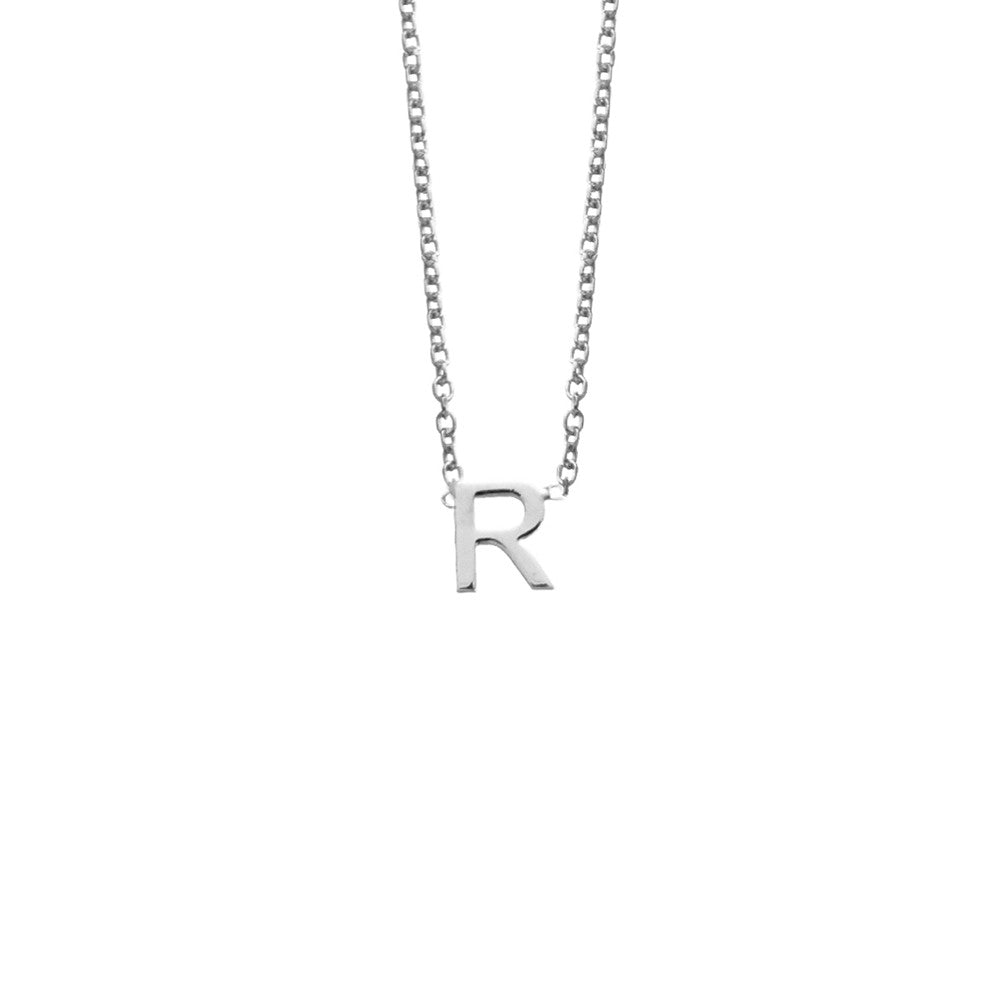 Sterling silver R initial necklace