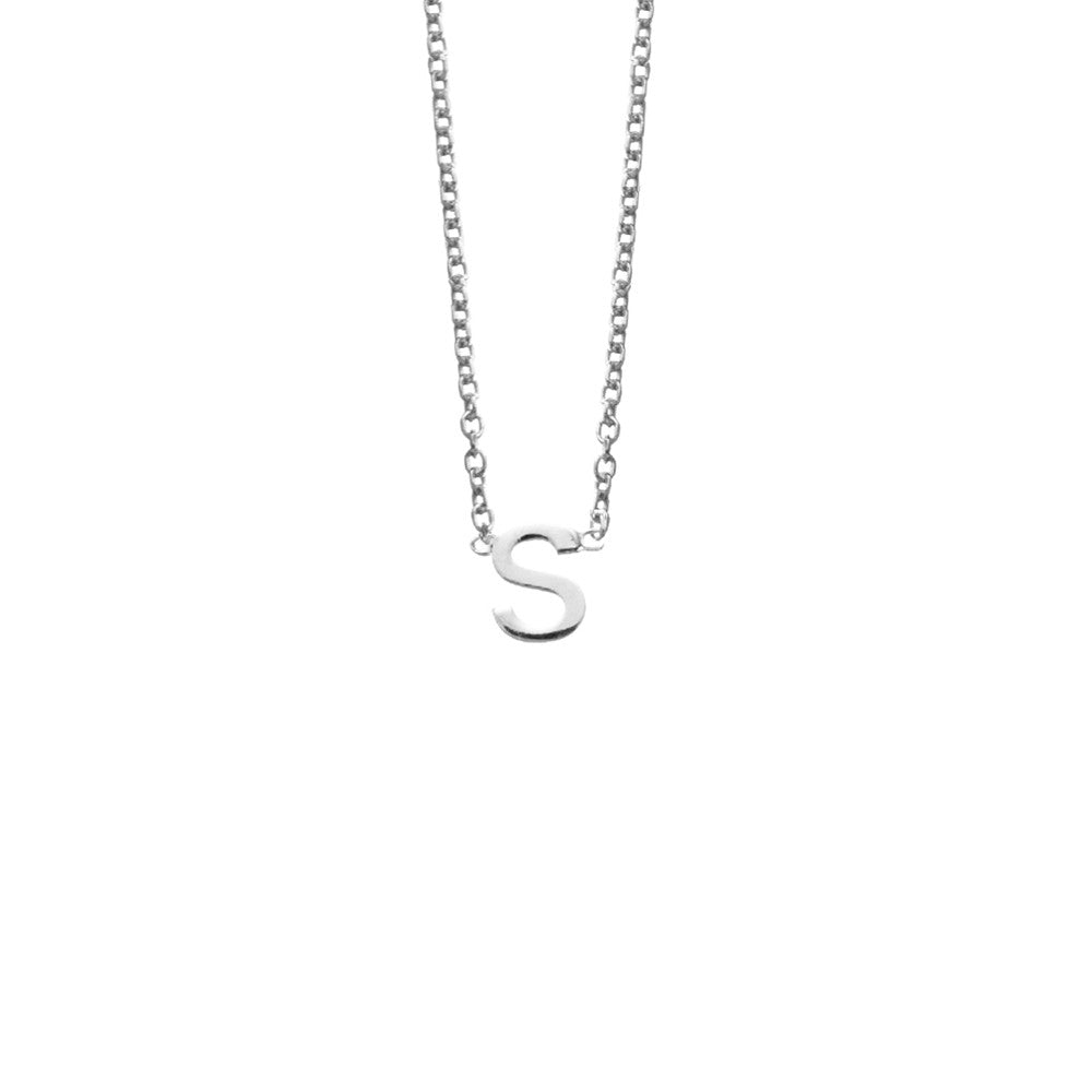 Sterling Silver S Initial Necklace