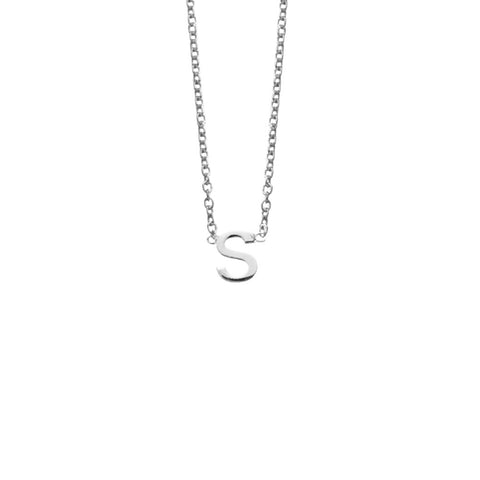 Sterling Silver S Initial Necklace