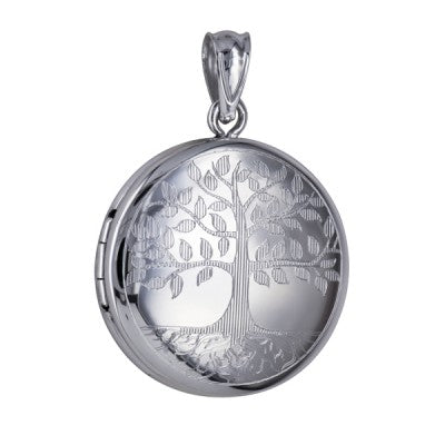 Sterling Silver Round Tree Of Life Locket