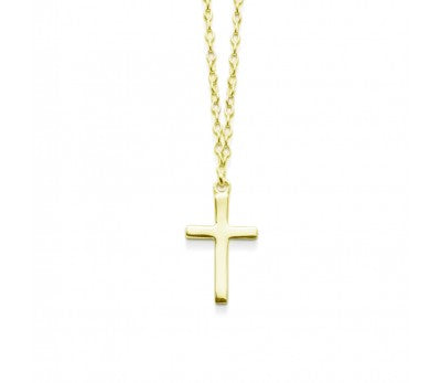 Sterling Silver Gold Plated Cross Necklace