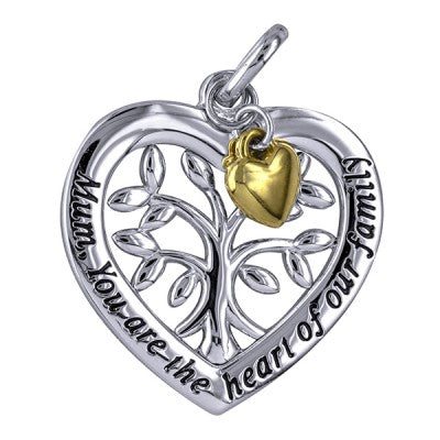 Sterling Silver Heart Tree of Life Pendant and Chain