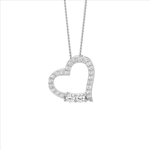 Sterling Silver Open Heart Pendant