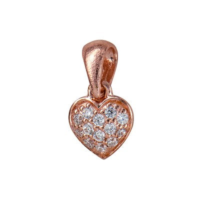 Silver Gold Plated Cubic Zirconia Heart Pendant