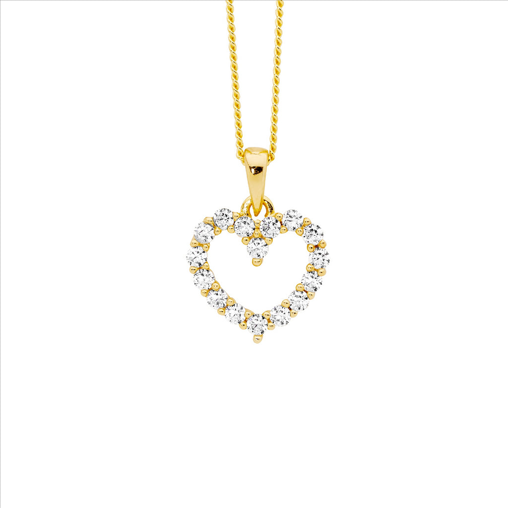 Sterling Silver Gold Plated Heart Pendant