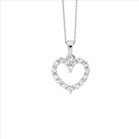 Sterling Silver Open Heart Pendant