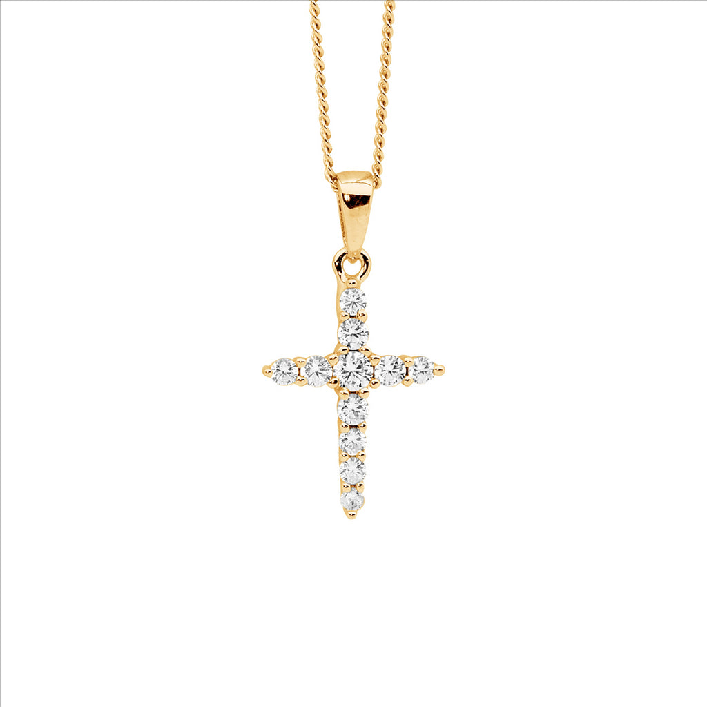 Sterling Silver Gold Plated Cross
